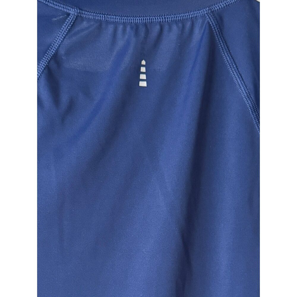 Lands End Navy Blue Full Zip Short Sleeve Rash Guard | Surf Beach Sun | Sz L - Picture 6 of 9